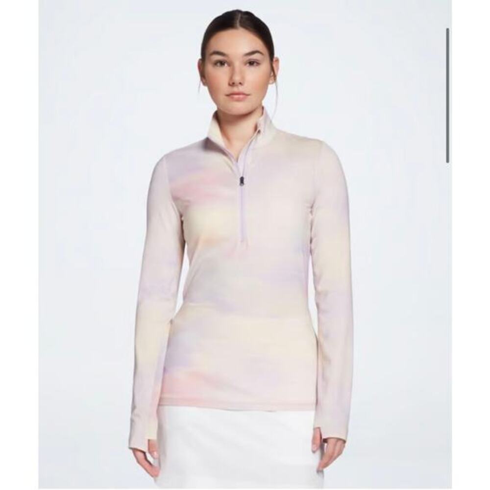 Calia Women's UV Long Sleeve 1/2 Zip Golf Shirt Soft Clouds Lilac (XXL)